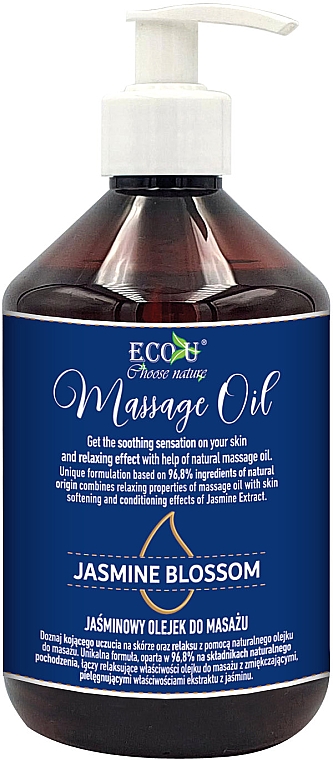 Масажна олія з екстрактом жасмину - Eco U Jasmine Blossom Massage Oil — фото N3