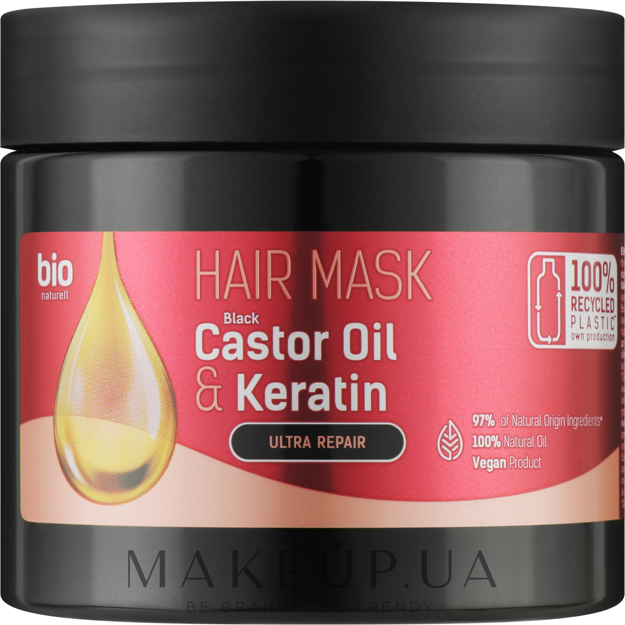 Маска для волос "Castor Oil & Keratin" - Bio Naturell Hair Mask — фото 295ml