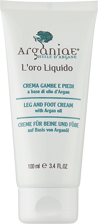 Зволожувальний захисний крем для ніг з аргановою олією - Arganiae Foot & Leg Cream with Argan Oil — фото N1