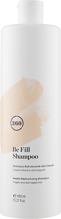 Живильний шампунь для ламкого і пошкодженого волосся з кератином - 360 Be Fill Fragile And Damaged Hair Shampoo — фото N2