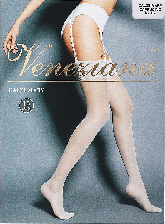 Чулки женские "Calze Mary" 15 Den, cappuccino - Veneziana — фото N1