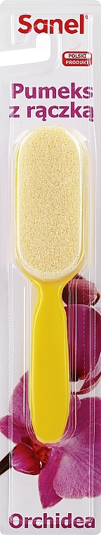 Пемза косметическая с ручкой "Orchidea", желтая - Sanel — фото N1