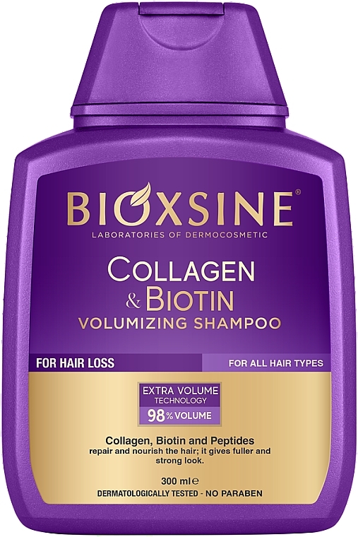 Шампунь для волос - Biota Bioxsine Collagen & Biotin Volumizing Shampoo 