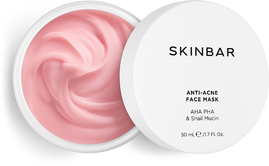 Маска для обличчя антиакне з AHA, PHA-кислотами та муцином равлика - SKINBAR AHA PHA & Snail Mucin Face Mask