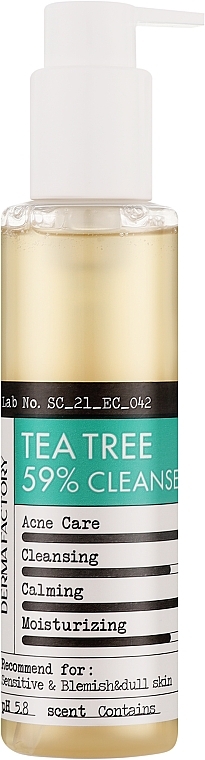 Гель для умывания с экстрактом чайного дерева - Derma Factory Tea Tree 59% Cleanser — фото N1