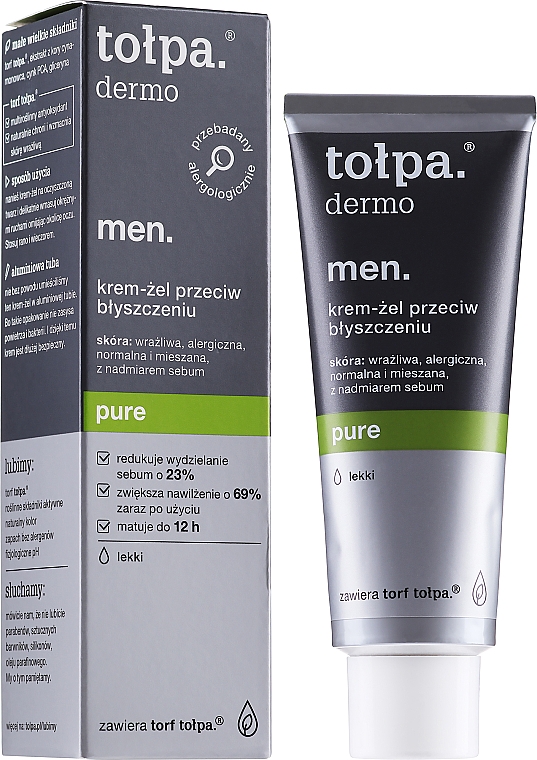 Матувальний крем-гель для обличчя - Tolpa Dermo Men Pure Mattifying Cream-Gel — фото N2