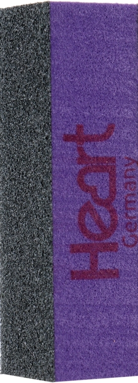 Баф 3-х сторонний для ногтей, черно-фиолетовый - Heart Germany — фото N1