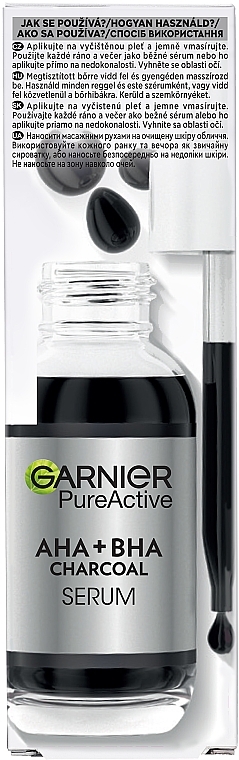Сыворотка-пилинг с углем против недостатков кожи лица - Garnier Pure Active AHA+BHA Charcoal Serum — фото N8