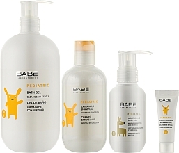 УЦЕНКА Набор "Гигиена и уход" для детей - Babe Laboratorios (shm/200 ml + sh/gel/500 ml + b/milk/100 ml + gel/mini/5 ml + bag/1 pc) * — фото N2