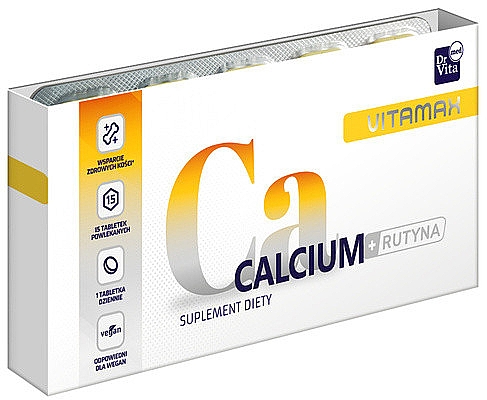 Пищевая добавка "Кальций + рутин" - Dr Vita Med Vitamax Calcium + Rutyn — фото N1