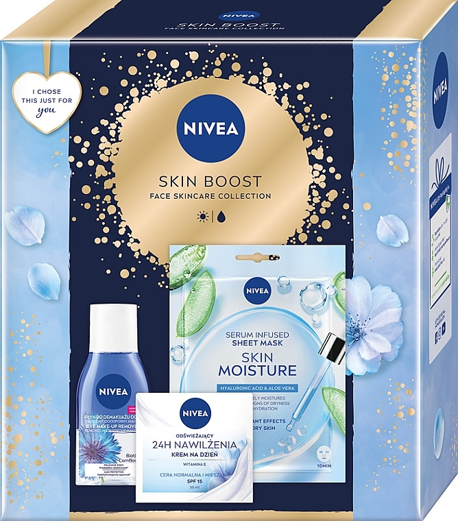 Набір - NIVEA Skin Boost (f/cr/50ml + f/remover/125ml + f/mask/1pc) — фото N1