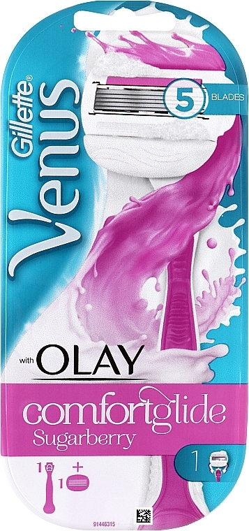 Бритва з 1 змінною касетою - Gillette Venus With Olay Comfortglide Sugarberry — фото N1