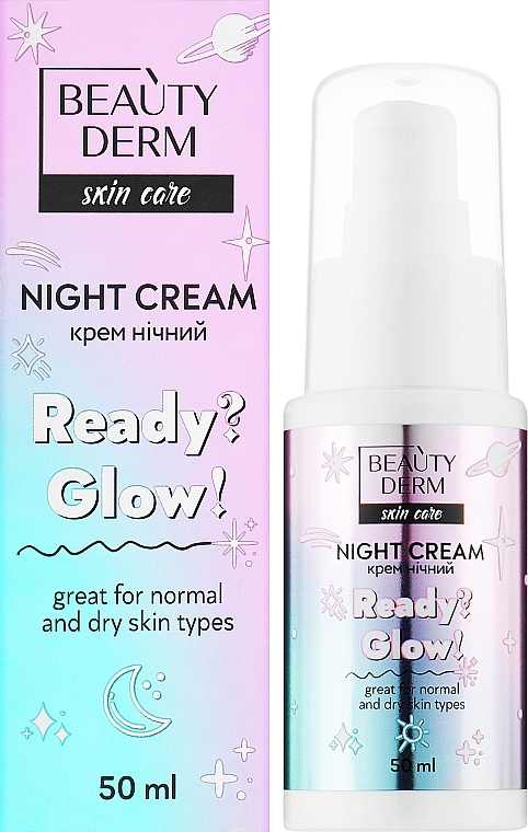 Крем для обличчя нічний Ready? Glow! - Beauty Derm — фото N5