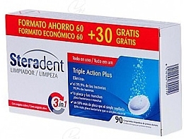 Таблетки для чистки зубных протезов - Steradent Triple Action Plus 3 in 1 — фото N1