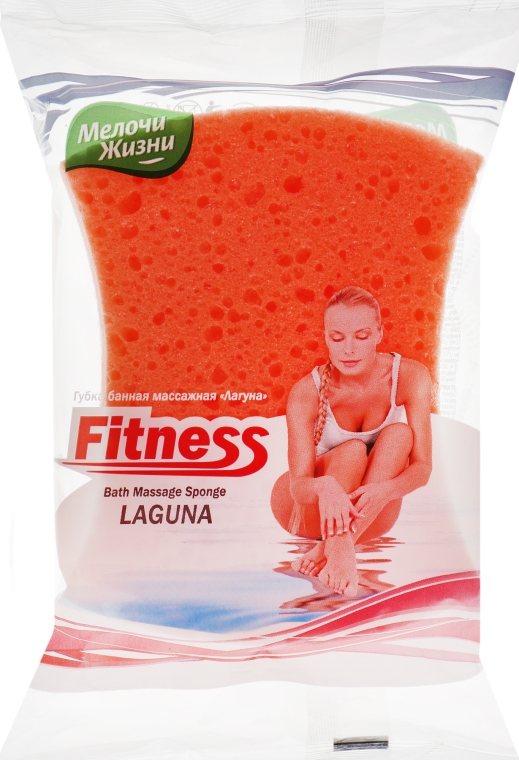 Губка банная фигурная "Лагуна", оранжевая - Fino — фото N1