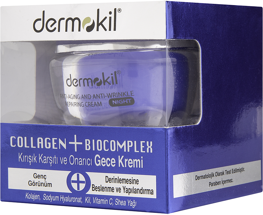 Ночной восстанавливающий крем против морщин - Dermokil Collagen + Biocomplex Night Cream — фото N1