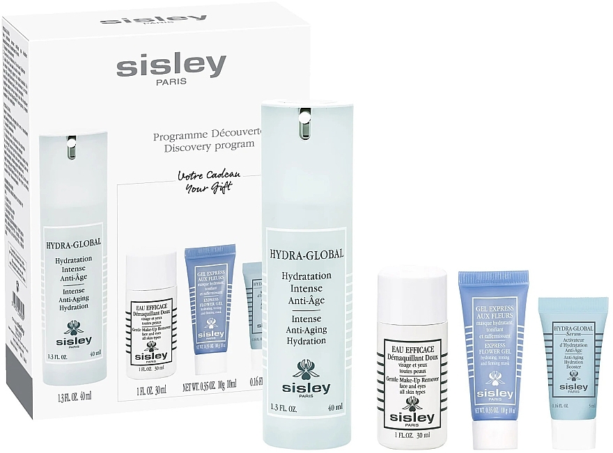 Набір - Sisley Hydra-Global Gift Set (cr/40 ml + remover/30 ml + mask/10 ml + ser/5 ml) — фото N1
