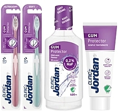 Духи, Парфюмерия, косметика Набор - Jordan Clinic Gum Protector (mouthwash/500ml + toothpaste/75ml + toothbrush/2pcs)