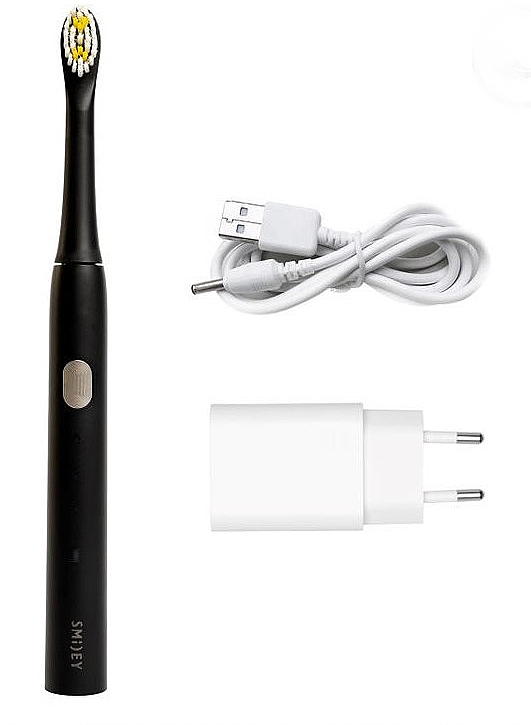 Электрическая звуковая зубная щетка, черная - Smiley Light — фото N2