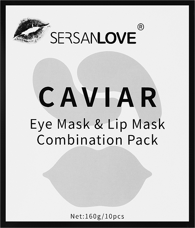 Набор патчи для глаз + патчи для губ - Sersanlove Caviar (patch/10pcs) — фото N1