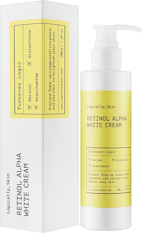 Освітлювальний крем для обличчя й тіла - Logically, Skin Retinol Alpha White Cream — фото N2