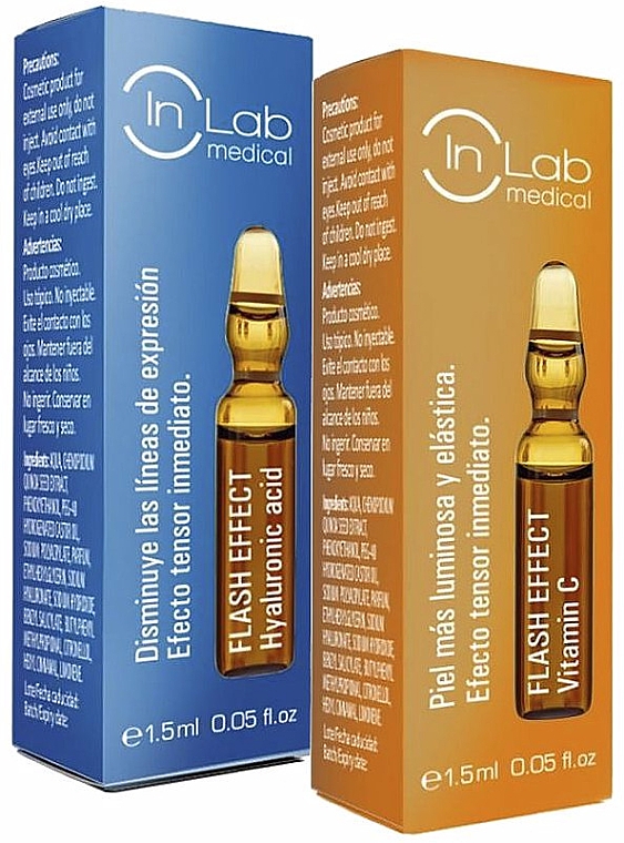 Набор - In lab Medical Flash Effect Hyaluronic Acid + Vitamin C (ampoule/2 x 1.5ml) — фото N1
