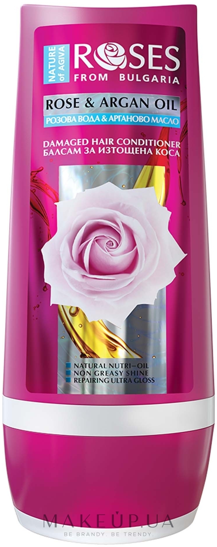 Кондиционер для истощенных и сухих волос - Nature of Agiva Roses Rose & Argan Oil Damaged Hair Conditioner — фото 200ml