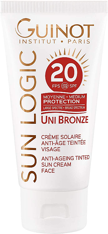 Антивіковий бронзувальний сонцезахисний крем для обличчя - Guinot Sun Logic Uni Bronze Anti-Ageing Tinted SPF20 — фото N1