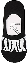 Духи, Парфюмерия, косметика Носки женские низкие с анималистичным принтом, зебра, черные - Moraj