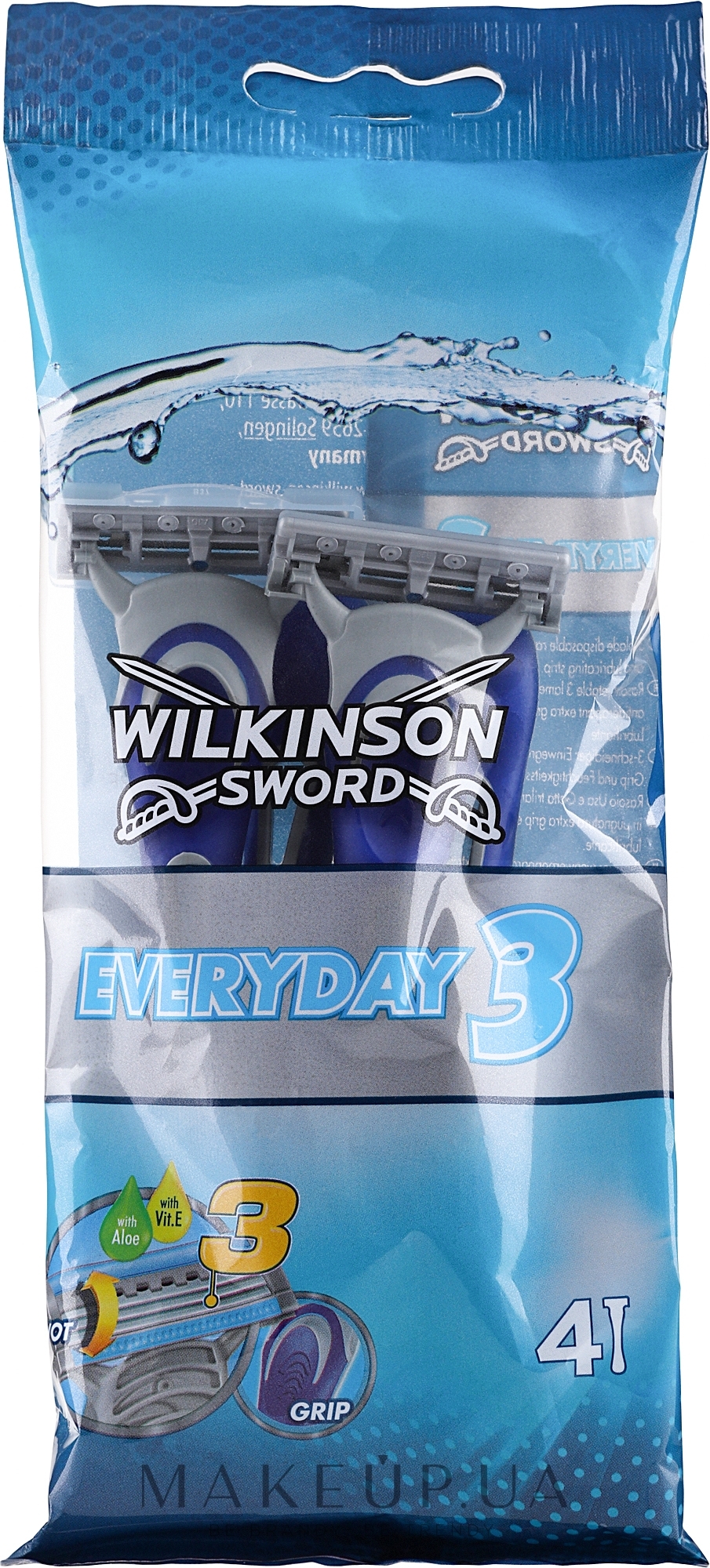 Одноразові станки для гоління, 4 шт. - Wilkinson Sword Everyday 3 Men — фото 4шт