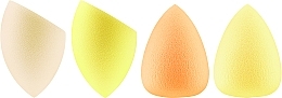 Спонж-блендер, 4 шт., рожевий, фіолетовий, жовтий, помаранчевий - Top Choice 3D Make-up Sponge — фото N1