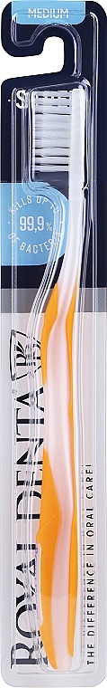 Зубна щітка середньої м'якості з наночастинками срібла, помаранчева - Royal Denta Silver Medium Toothbrush — фото N1
