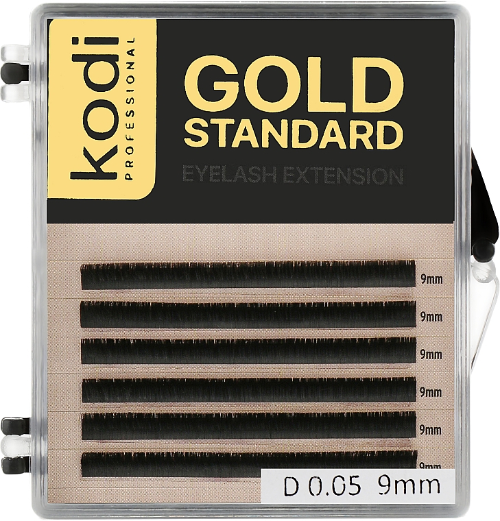Накладні вії Gold Standart D 0.05 (6 рядів: 9 mm) - Kodi Professional — фото N1