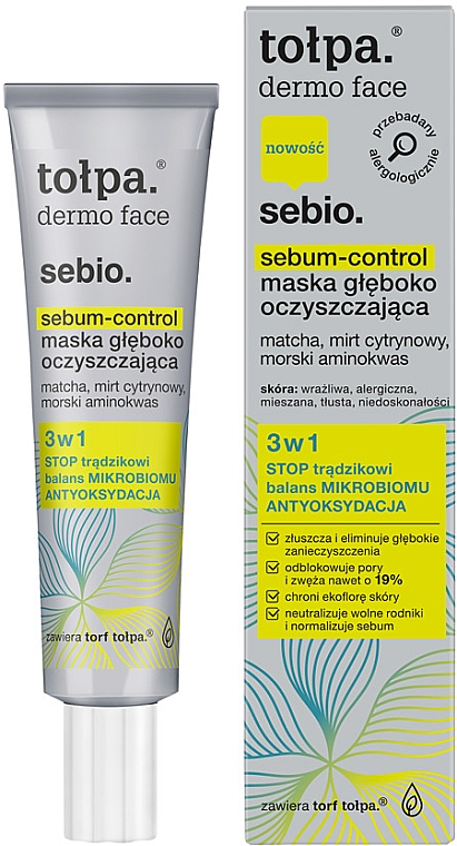 Маска для глубокого очищения - Tolpa Dermo Face Sebum-Control Deep Cleansing Mask — фото N1