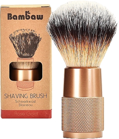 Помазок для бритья, розовое золото - Bambaw Vegan Shaving Brush Rose Gold — фото N1