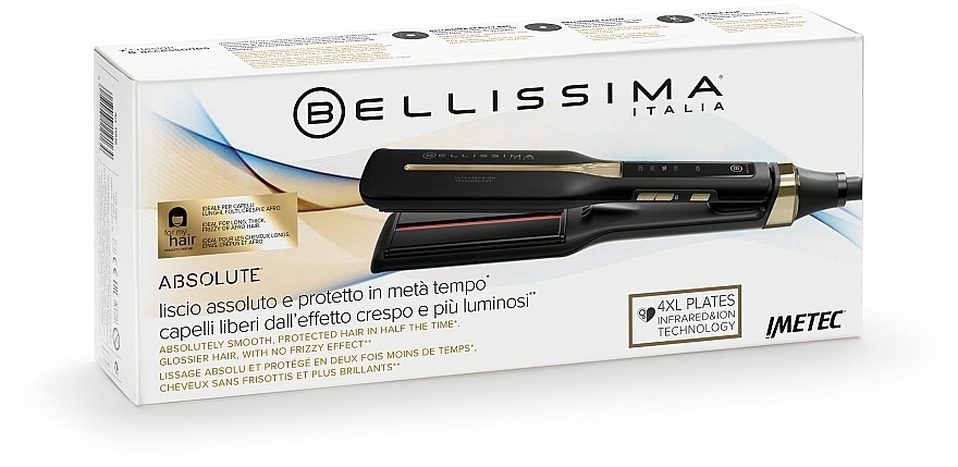 Прасочка для волосся з пластинами - Bellissima Absolute Hair Straightener With Plates 4XL 11873 — фото N4