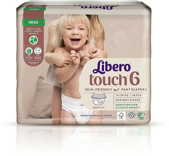 Подгузники-трусики детские Touch Pants 6 (13-20 кг), 28 шт. - Libero — фото N2