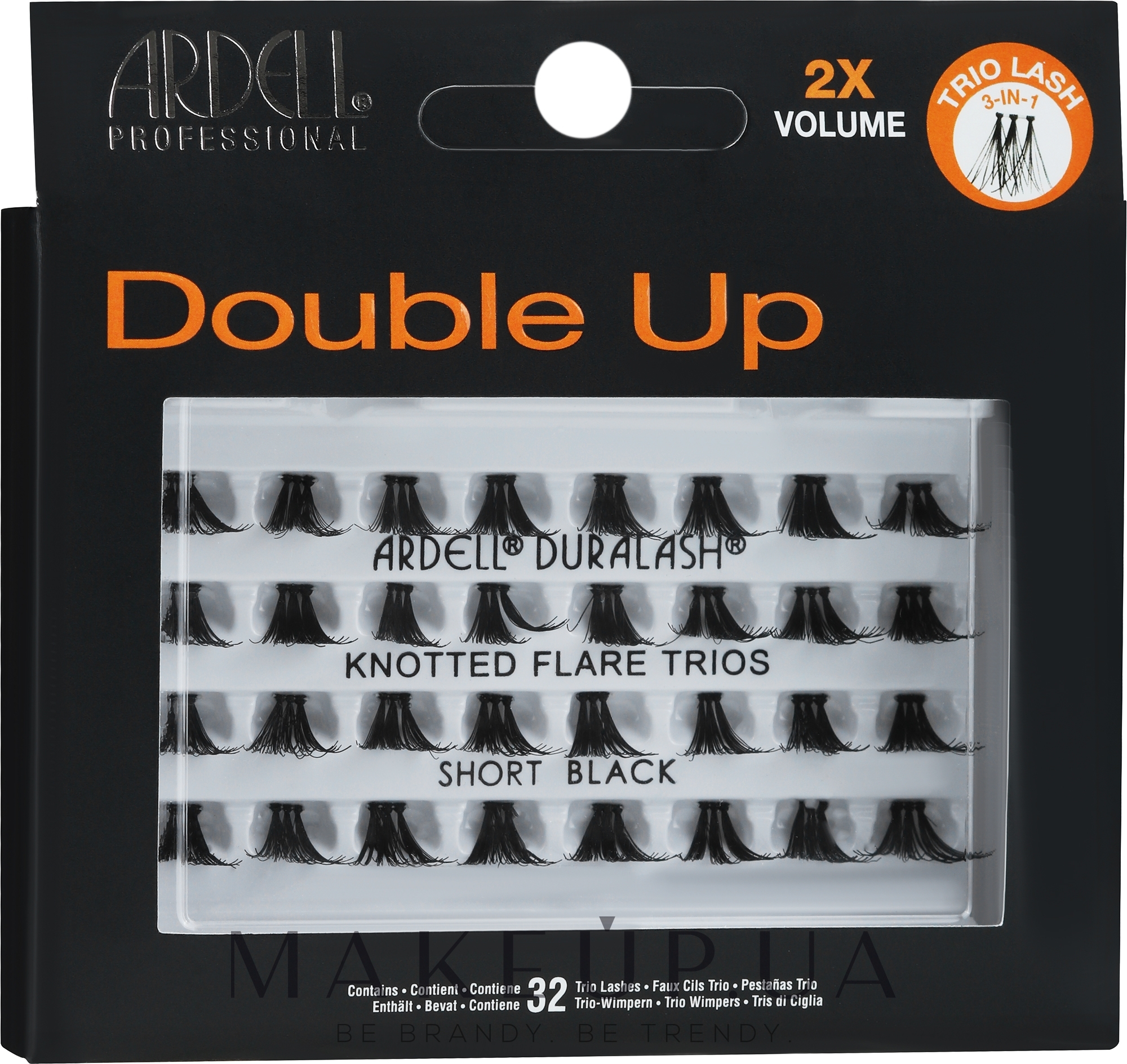 Набор пучковых ресниц - Ardell Double Up Knotted Flare Trios Short Black — фото 32шт