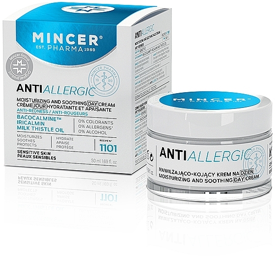 Зволожуючий крем для обличчя від почервонінь - Mincer Pharma Anti Allergic 1101 Face Cream