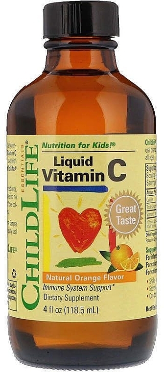 Витамины "Жидкий витамин С", с натуральным апельсиновым вкусом - Child Life Liquid Vitamin C — фото N1