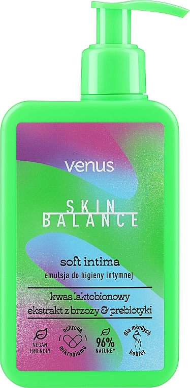Емульсія для інтимної гігієни з екстрактом кори берези, молочної кислоти та інуліном - Venus Skin Balance Soft Intima Emulsion — фото N1