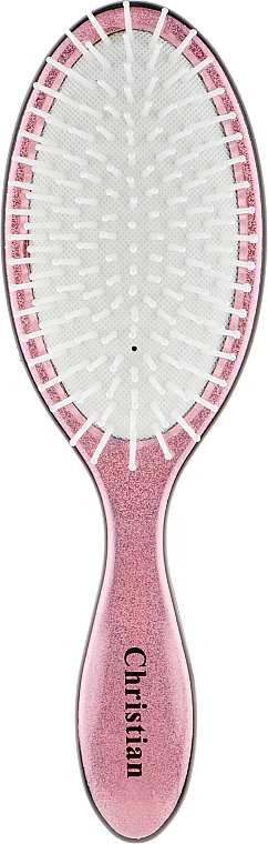 Масажна щітка для волосся голографічна, CR-4284, світло-рожева - Christian — фото N1
