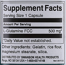 Харчова добавка "L-глютамін", 500 мг - Swanson L-Glutamine 500mg — фото N3