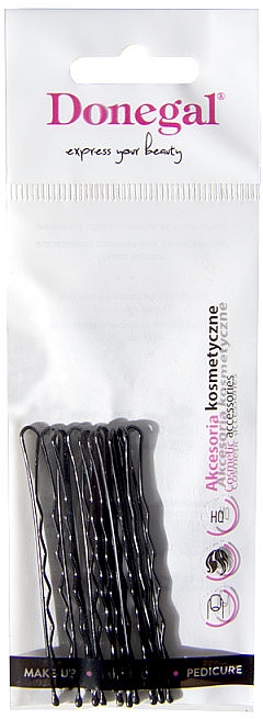 Заколки-невидимки, черные, 10 шт - Donegal Hair Grip — фото N2