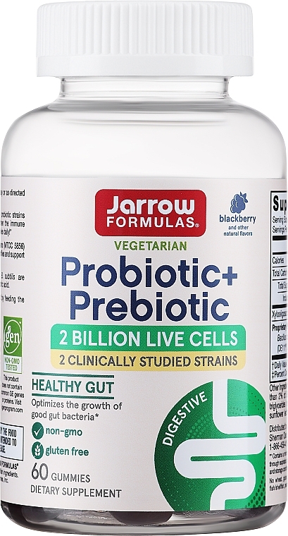 Пробіотик + пребіотик, смак ожини - Jarrow Formulas Probiotic + Prebiotic Blackberry — фото N1