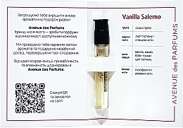 Парфумерія, косметика Avenue Des Parfums Vanilla Salermo - Парфумована вода (пробник)