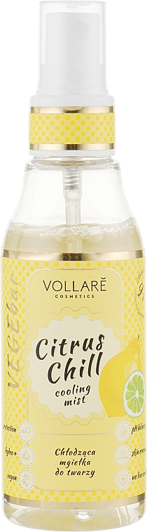 Тоник-спрей охлаждающий "Цитрусовый" - Vollare Cosmetics VegeBar Citrus Chill Cooling Face Mist