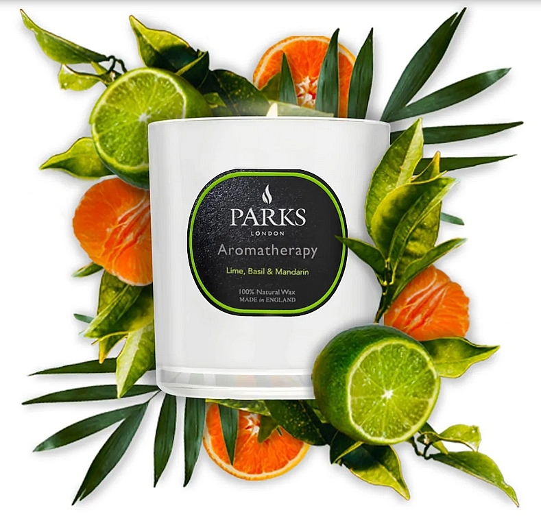 Ароматична свічка - Parks London Aromatherapy Lime, Basil & Mandarin Candle — фото N3