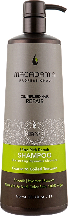 Восстанавливающий шампунь для очень густых волос - Macadamia Professional Ultra Rich Repair Shampoo — фото N1