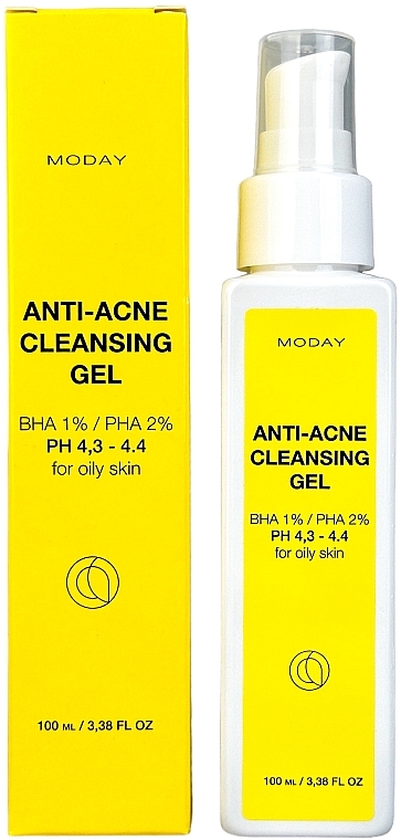 Очищающий гель для проблемной кожи с BHA, PHA кислотами и витамином Е - MODAY Anti-Acne Cleansing Gel — фото N1